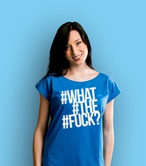Wtf t-shirt damski niebieski m