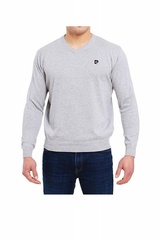 Sweter v-logo szary pierre cardin