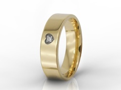 Obrączka damska z twoim odręcznym podpisem i cyrkonią swarovski oprawioną w serce ob-03z-r-d-c