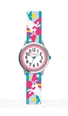 Zegarek dziewczęcy błyszczący turkusowy z jednorożcami clockodile unicorns cwg5052
