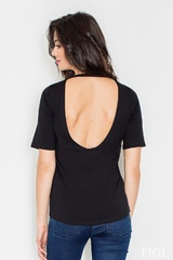 Czarna t-shirt z wycięciem na plecach
