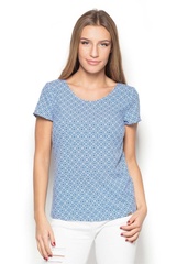 Niebieski t-shirt z delikatny wzorem