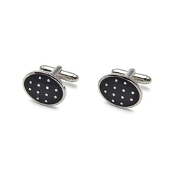 Eleganckie spinki do mankietów metal dots w kolorze srebrnym