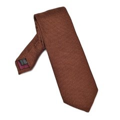 Elegancki krawat van thorn w kolorze rdzy z grenadyny długi