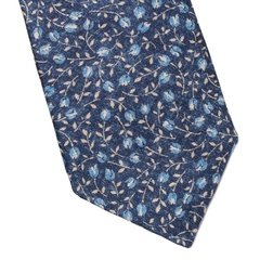Elegancki granatowy krawat jedwabny hemley w kwiecisty wzór