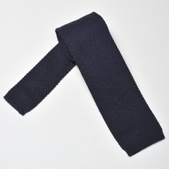 Granatowy bawełniany krawat z dzianiny / knit