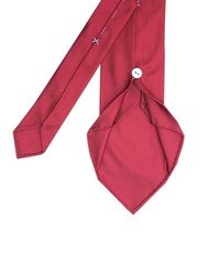Jedwabny czerwony krawat profuomo imperial oxford 7 fold