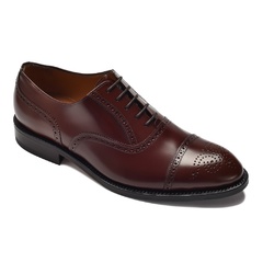Eleganckie brązowe skórzane buty męskie typu brogue 41