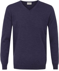 Sweter / pulower v-neck z wełny z merynosów w kolorze jasno fioletowym s