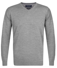 Elegancki szary sweter prufuomo z delikatnej wełny merynosów s