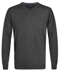 Elegancki antracytowy sweter prufuomo z delikatnej wełny merynosów xxl