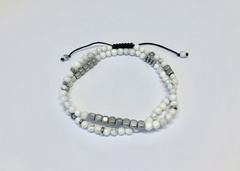Bransoletka white howlite double s