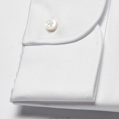 Extra długa biała koszula męska taliowana slim fit 37