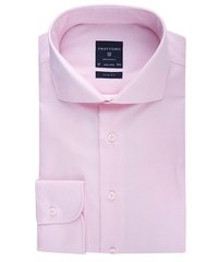 Elegancka koszula męska taliowana (slim fit) w różową krateczkę 37