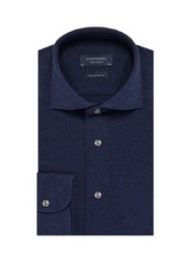 Elegancka granatowa koszula męska z dzianiny (slim fit) 37