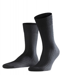 Eleganckie czarne wełniane skarpety falke bristol w prążki rozmiar 39-40
