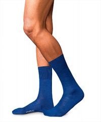 Klasyczne niebieskie skarpety falke no.6 wełna z jedwabiem rozmiar 39-40