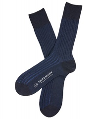 Klasyczne granatowe skarpety falke shadow w niebieski prążek rozmiar 43-44
