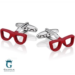 Spinki do mankietów x2 czerwone okulary