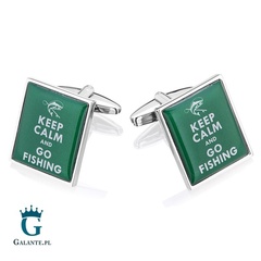 Spinki do mankietów keep calm and go fishing sd-1546