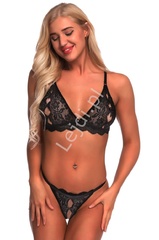 Koronkowy komplet seksownej bielizny - czarna 43bk01