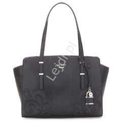 Elegancka torebka guess devyn w czarnym kolorze z aplikacjami