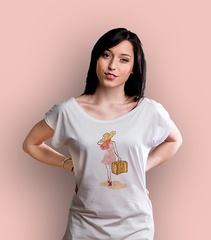 Woman traveler t-shirt damski biały xl