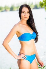 Bikini push up strój kąpielowy niebieski