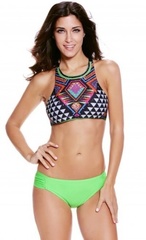 Bikini strój kąpielowy neon aztec