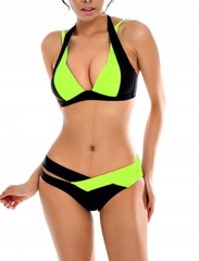 Bikini strój kąpielowy push up żółty