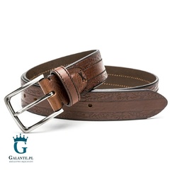 Brązowy pasek skórzany casual jeans miguel bellido 4980-40-1612-13