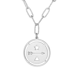 Długi naszyjnik amulet srebrny z napisem goń marzenia