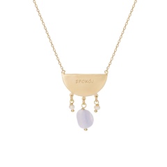 Naszyjnik amulet srebrny pozłacany z napisem spokój