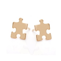 Kolczyki believe srebrne pozłacane z puzzlem