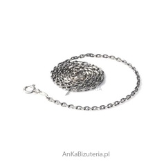 Łańcuszek srebrny anker diamentowany rodowany 0,5 - 70 cm