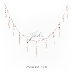 Naszyjnik srebrny choker wiszące sopelki