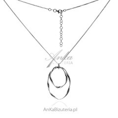 Długi naszyjnik srebrny  - elegancka biżuteria włoska