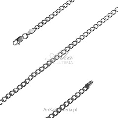Łańcuszek srebrny rodowany pancerka 0,8 szerokość 3,1 mm długość 65 cm