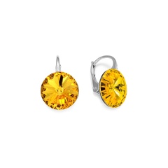 Kolczyki srebrne pr. 925  swarovski sweet candy w kolorze sunflower.