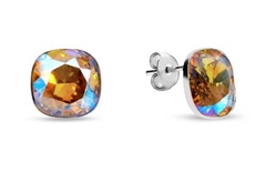 Srebrne kolczyki pr. 925 swarovski busso w kolorze light colorado topaz shimmer
