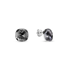 Kolczyki srebrne swarovski busso w kolorze silver night