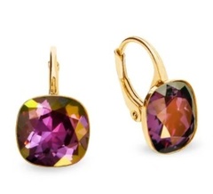 Kolczyki barete gold swarovski crystals w kolorze lilac shadow.
