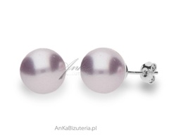 Kolczyki srebrne białe szare swarovski 0,8 cm