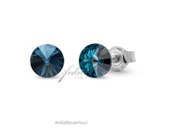 Kolczyki srebrne swarovski candy studs w kolorze montana.