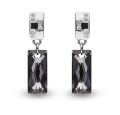 Biżuteria srebrna swarovski  - kolczyki srebrne dara w kolorze silver night.