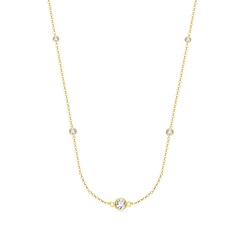 Srebrny naszyjnik pozłacany - kamienie swarovski  crystal- certyfikat