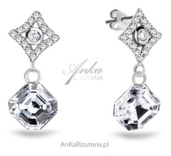 Biżuteria srebrna kolczyki swarovski regal  w kolorze cristal