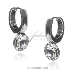 Kolczyki srebrne z kryształami swarovski