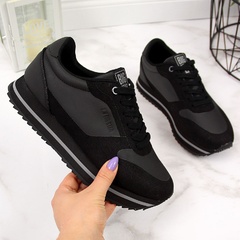Buty sportowe damskie na platformie czarne big star ii274217