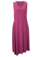 Sukienka z dżerseju z asymetryczną linią dołu i przeszyciem cienkimi gumkami bonprix fioletowy